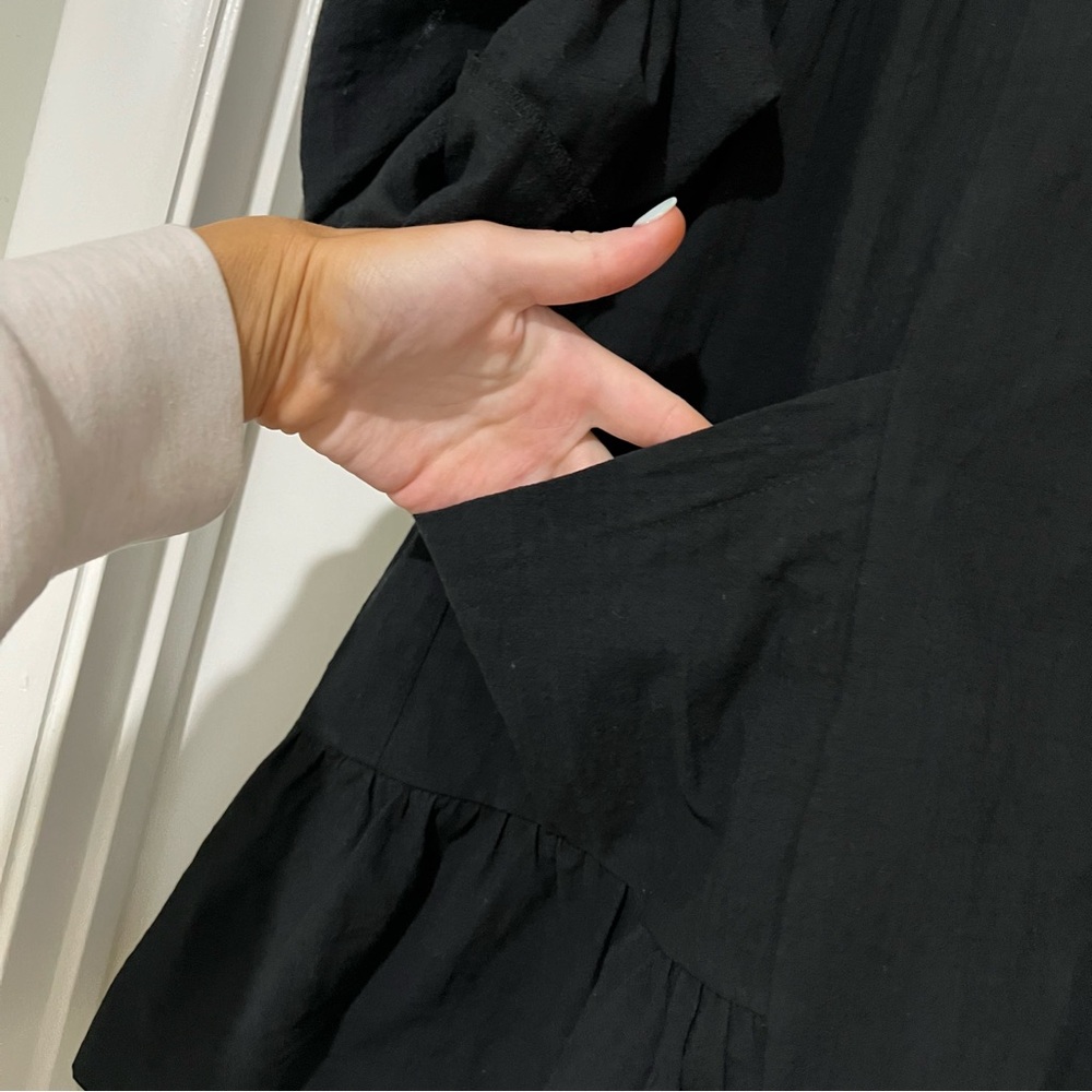 Black Mini Shirt Dress - Picture 6 of 9